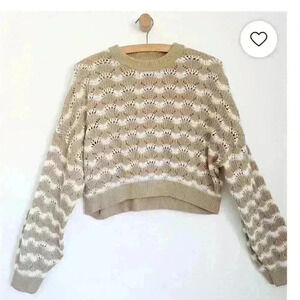 H&M Cropped Open Knit Sweater size L